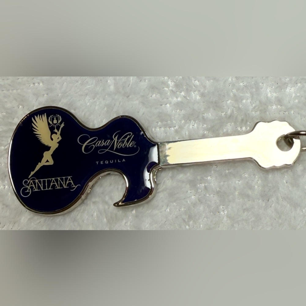 Carlos Santana Casa Noble Tequila Metal Guitar Bottle Opener Keychain Keyring